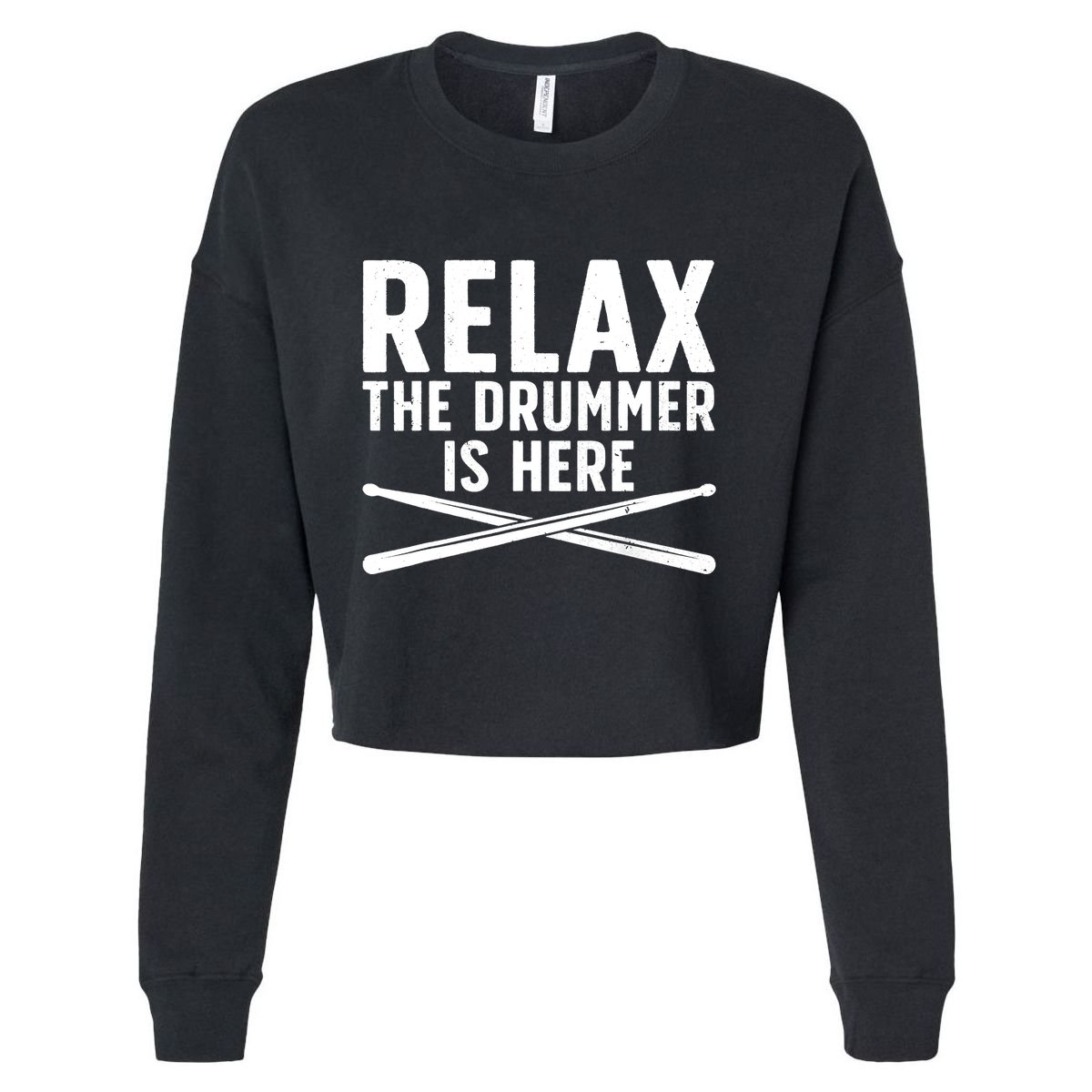 Funny Drummer Design For Drum Player Music Lover Cropped Pullover Crew