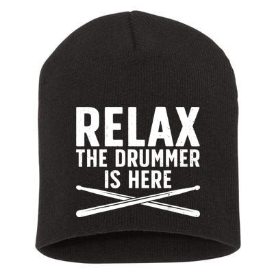 Funny Drummer Design For Drum Player Music Lover Short Acrylic Beanie
