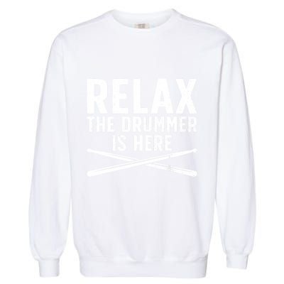Funny Drummer Design For Drum Player Music Lover Garment-Dyed Sweatshirt