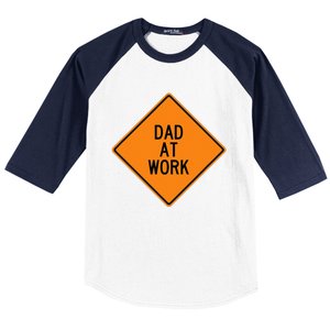  Funny Design Dad at Work Warning Baseball Sleeve Shirt