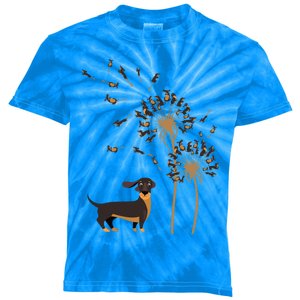 Funny Dachshund Dandelion Flower Cute Dog Lover Gift Kids Tie-Dye T-Shirt