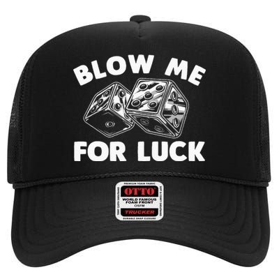 Funny Dice Design Gambling Dice Casino Lovers High Crown Mesh Back Trucker Hat