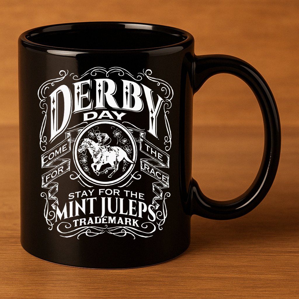 Funny Derby Day and mint juleps Kentucky horse racing 11oz C Handle Ceramic Mug