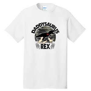 Father's Day Daddysaurus Rex Funny Dinosaur Gift For Father Tall T-Shirt