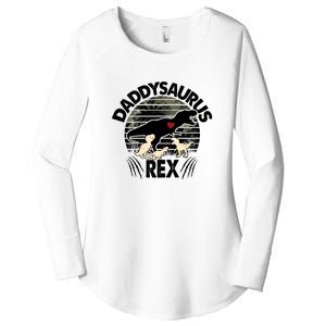 Father's Day Daddysaurus Rex Funny Dinosaur Gift For Father Women's Perfect Tri Tunic Long Sleeve Shirt