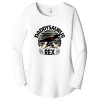 Father's Day Daddysaurus Rex Funny Dinosaur Gift For Father Women's Perfect Tri Tunic Long Sleeve Shirt