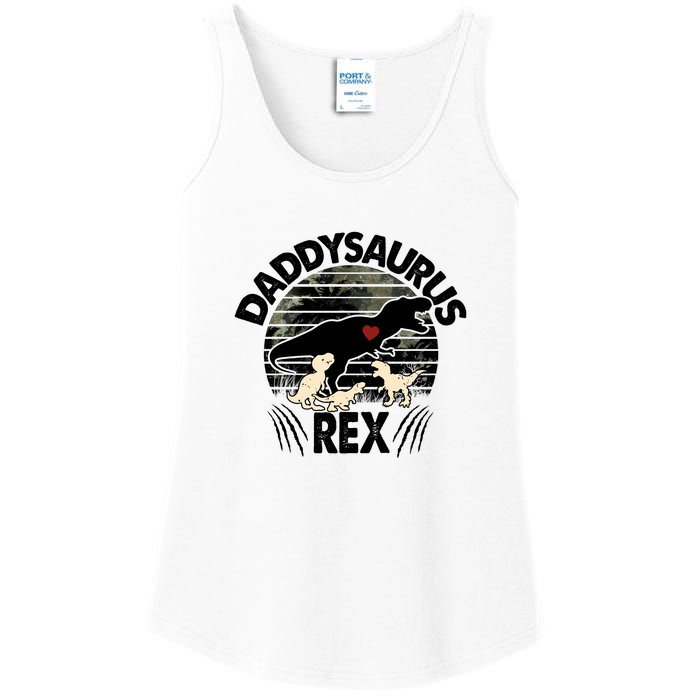 Father's Day Daddysaurus Rex Funny Dinosaur Gift For Father Ladies Essential Tank