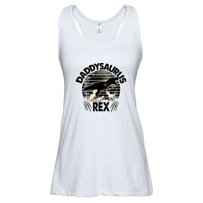 Father's Day Daddysaurus Rex Funny Dinosaur Gift For Father Ladies Essential Flowy Tank