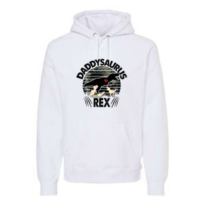 Father's Day Daddysaurus Rex Funny Dinosaur Gift For Father Premium Hoodie