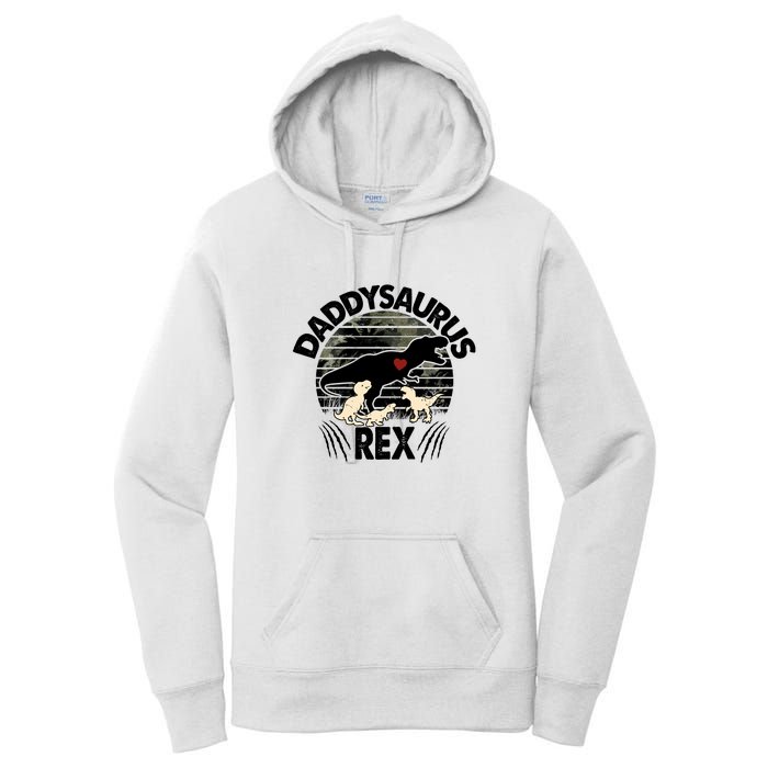 Father's Day Daddysaurus Rex Funny Dinosaur Gift For Father Women's Pullover Hoodie