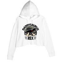 Father's Day Daddysaurus Rex Funny Dinosaur Gift For Father Crop Fleece Hoodie