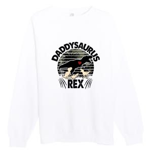 Father's Day Daddysaurus Rex Funny Dinosaur Gift For Father Premium Crewneck Sweatshirt