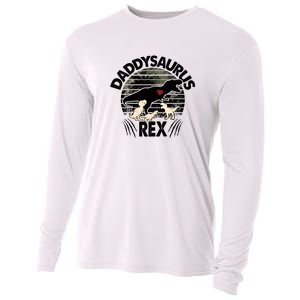 Father's Day Daddysaurus Rex Funny Dinosaur Gift For Father Cooling Performance Long Sleeve Crew