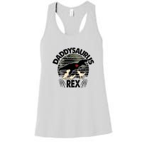 Father's Day Daddysaurus Rex Funny Dinosaur Gift For Father Women's Racerback Tank