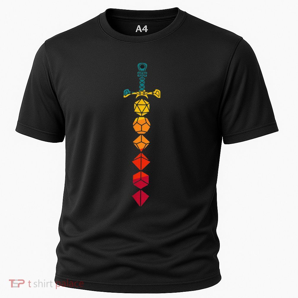 Funny D.20 Dungeons Dice Sword Vintage Performance Shirt