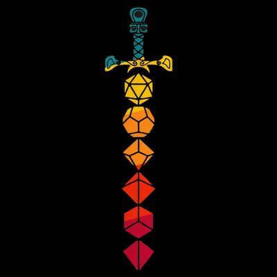 Funny D.20 Dungeons Dice Sword Vintage T-Shirt