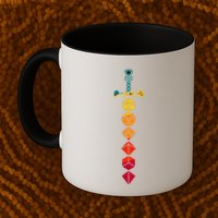 Funny D.20 Dungeons Dice Sword Vintage Mug