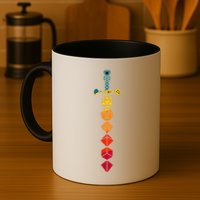 Funny D.20 Dungeons Dice Sword Vintage Mug