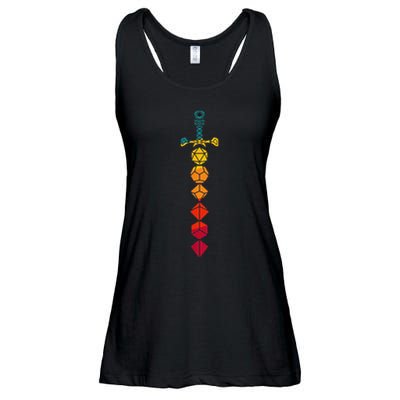 Funny D.20 Dungeons Dice Sword Vintage Ladies Essential Flowy Tank