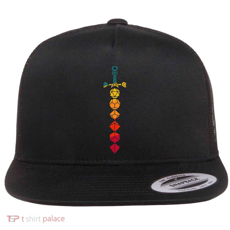 Funny D.20 Dungeons Dice Sword Vintage Flatbill Hat