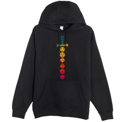 Funny D.20 Dungeons Dice Sword Vintage Premium Pullover Hoodie