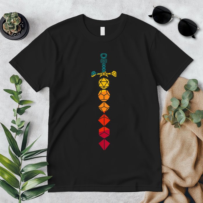 Funny D.20 Dungeons Dice Sword Vintage Premium T-Shirt