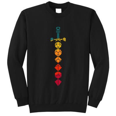 Funny D.20 Dungeons Dice Sword Vintage Tall Sweatshirt