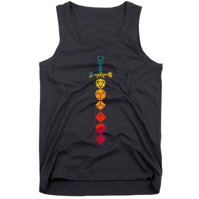 Funny D.20 Dungeons Dice Sword Vintage Tank Top