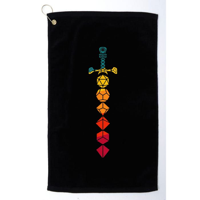 Funny D.20 Dungeons Dice Sword Vintage Golf Towel