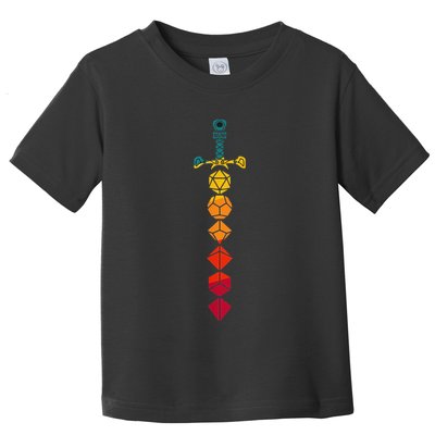 Funny D.20 Dungeons Dice Sword Vintage Toddler T-Shirt