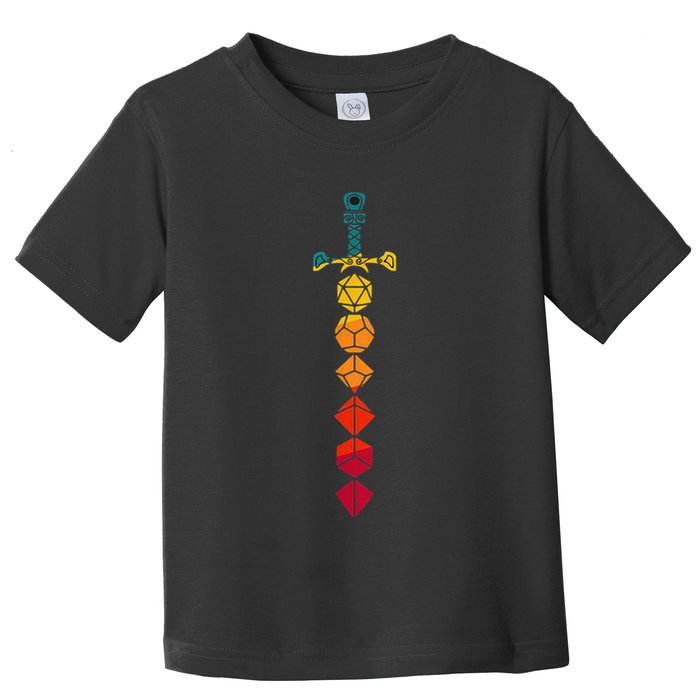 Funny D.20 Dungeons Dice Sword Vintage Toddler T-Shirt