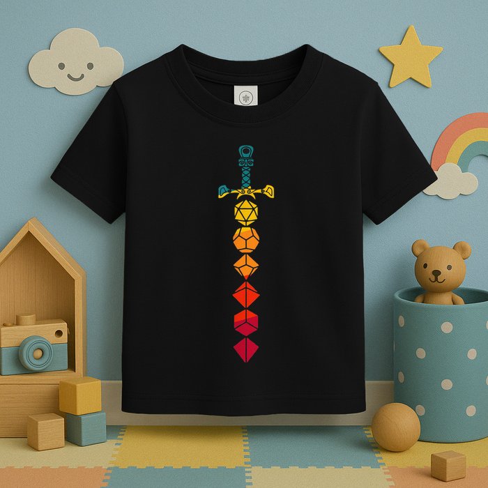 Funny D.20 Dungeons Dice Sword Vintage Toddler T-Shirt