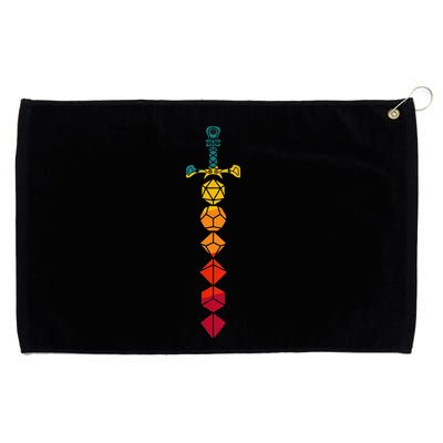Funny D.20 Dungeons Dice Sword Vintage Grommeted Golf Towel