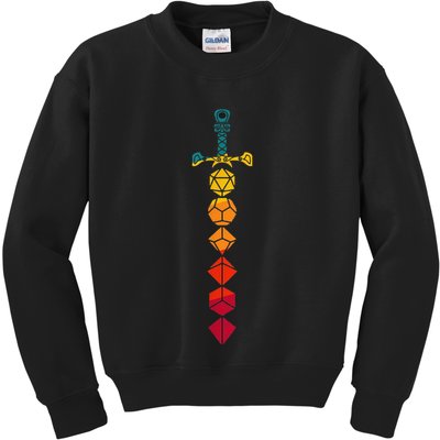 Funny D.20 Dungeons Dice Sword Vintage Kids Sweatshirt