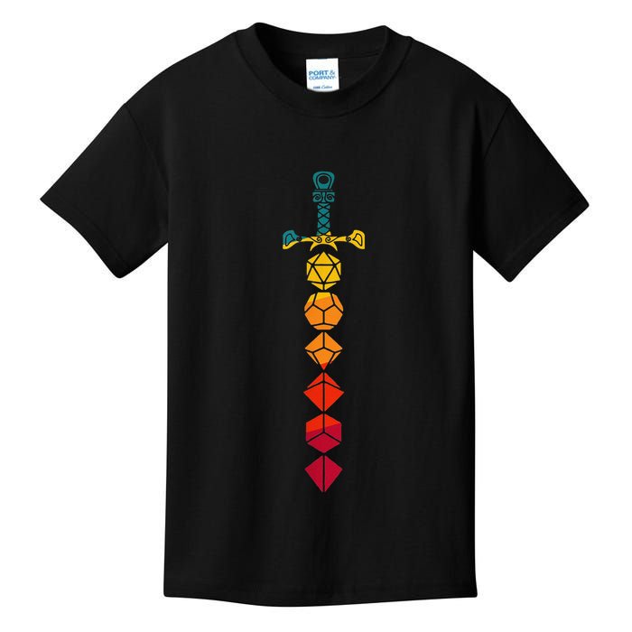 Funny D.20 Dungeons Dice Sword Vintage Kids T-Shirt