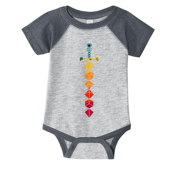 Funny D.20 Dungeons Dice Sword Vintage Infant Baby Jersey Bodysuit