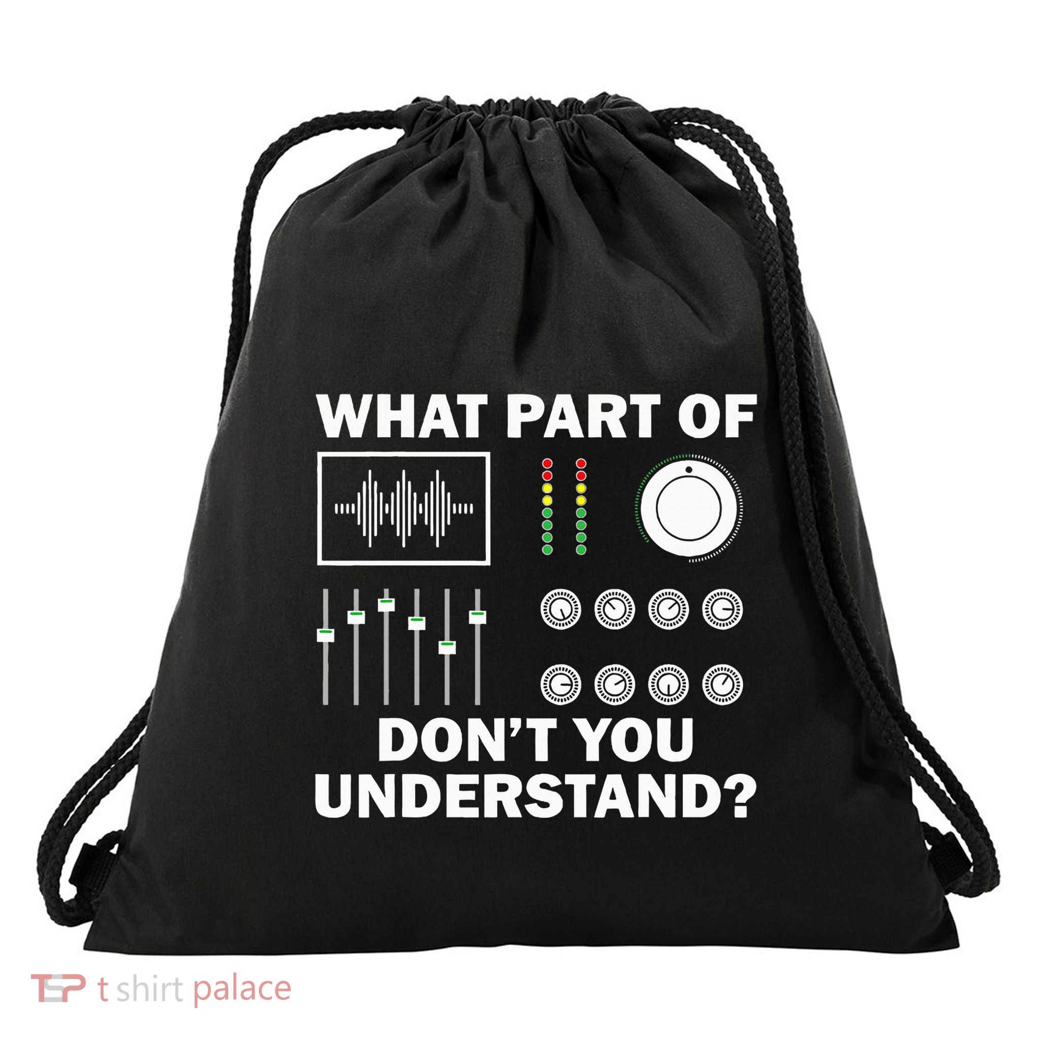 Funny Dj Design Sound Engineer Disc Jockey Drawstring Bag