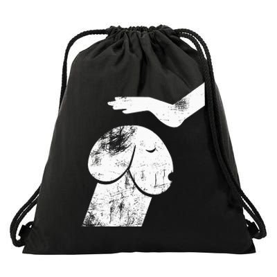 Funny Dog Dirty Mind Retro Vintage Humor Gift Drawstring Bag