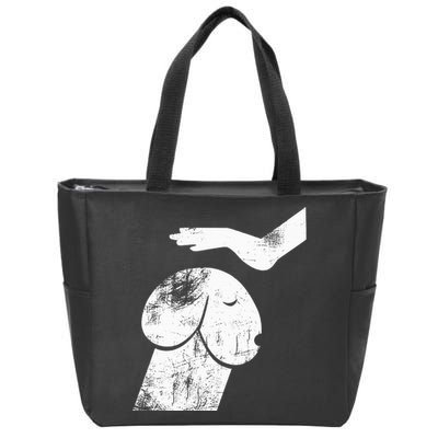 Funny Dog Dirty Mind Retro Vintage Humor Gift Zip Tote Bag