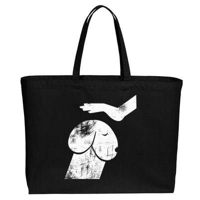 Funny Dog Dirty Mind Retro Vintage Humor Gift Cotton Canvas Jumbo Tote