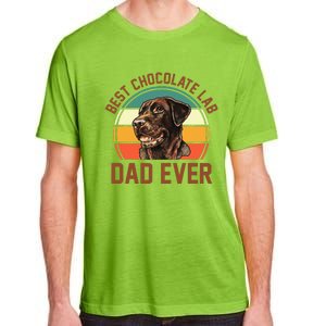 Fathers Day Dog Lover Daddy Best Chocolate Lab Dad Ever Adult ChromaSoft Performance T-Shirt