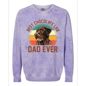 Fathers Day Dog Lover Daddy Best Chocolate Lab Dad Ever Colorblast Crewneck Sweatshirt