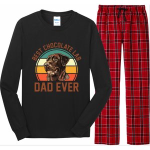 Fathers Day Dog Lover Daddy Best Chocolate Lab Dad Ever Long Sleeve Pajama Set