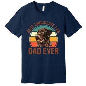 Fathers Day Dog Lover Daddy Best Chocolate Lab Dad Ever Premium T-Shirt