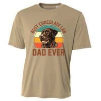 Fathers Day Dog Lover Daddy Best Chocolate Lab Dad Ever Cooling Performance Crew T-Shirt