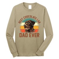 Fathers Day Dog Lover Daddy Best Chocolate Lab Dad Ever Long Sleeve Shirt