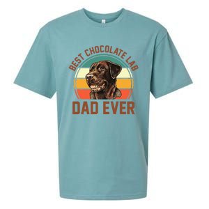 Fathers Day Dog Lover Daddy Best Chocolate Lab Dad Ever Sueded Cloud Jersey T-Shirt