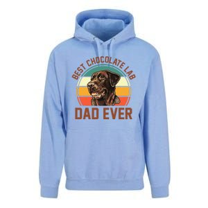 Fathers Day Dog Lover Daddy Best Chocolate Lab Dad Ever Unisex Surf Hoodie