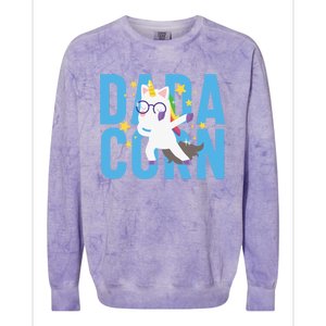 Father's Day Dadacorn Unicorn Fatherhood Gift Colorblast Crewneck Sweatshirt