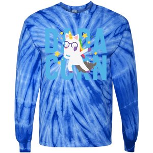 Father's Day Dadacorn Unicorn Fatherhood Gift Tie-Dye Long Sleeve Shirt